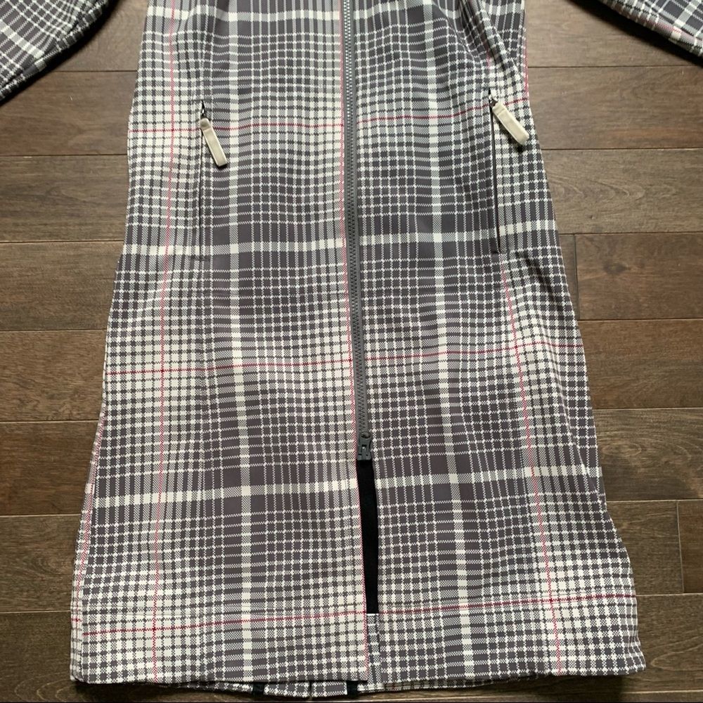 LULULEMON Apres Jacket Gray Multi Plaid Hooded Long Rain - Picture 4 of 12